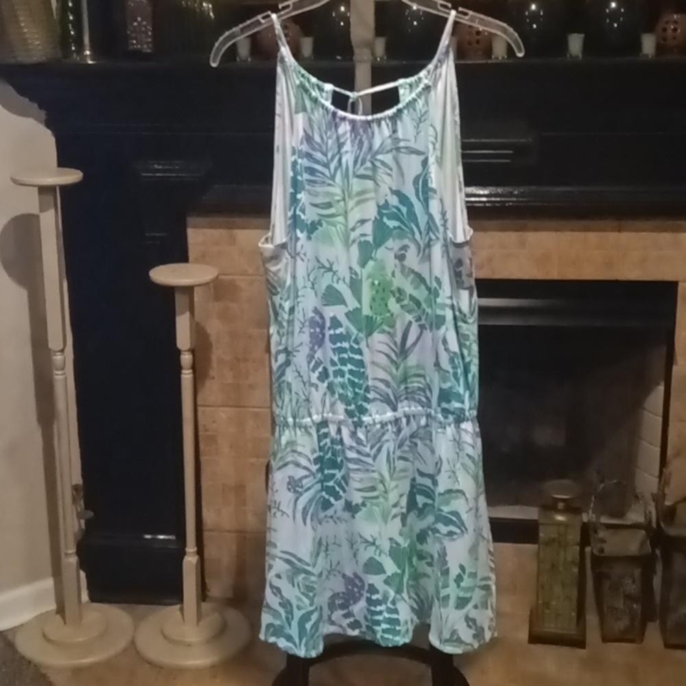 FINAL PRICE Lilly Pulitzer pink/green foliage print romper/skorts /cut-outs M